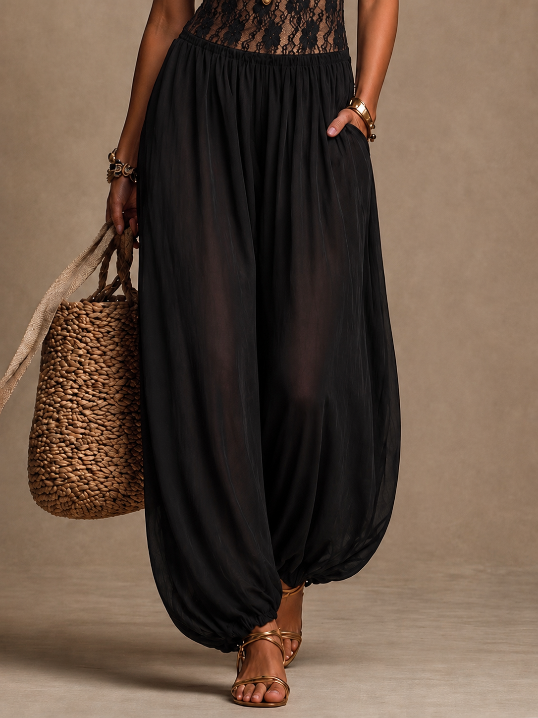 Mono Sahara | Corset encaje Negro