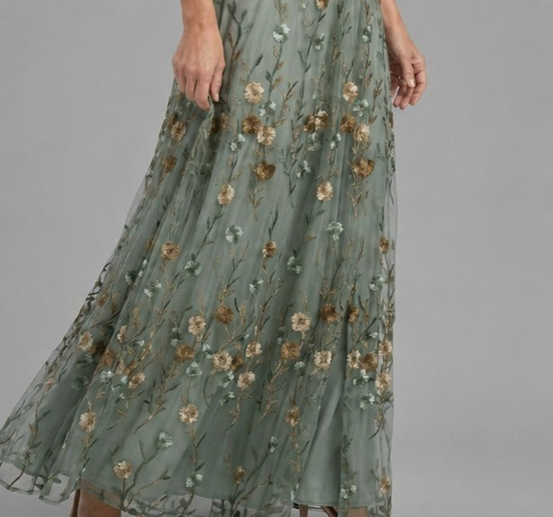 Vestido Olivo | Bordado floral
