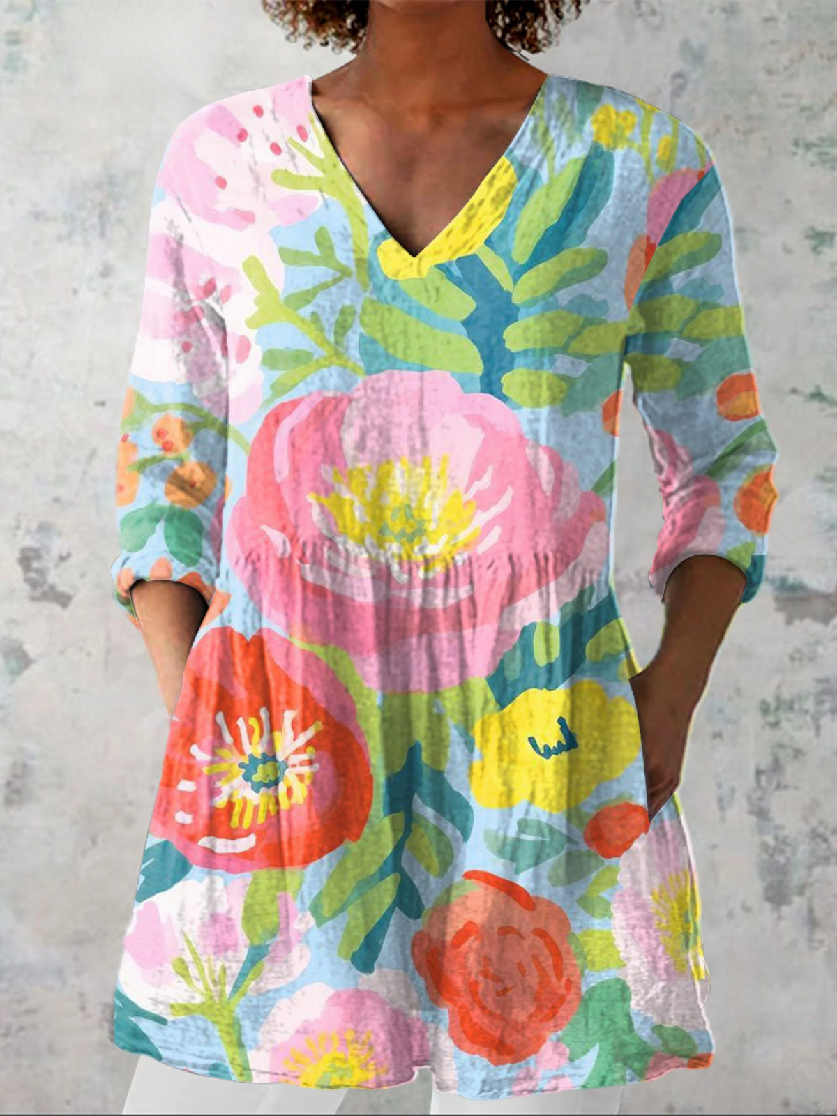 Blusa Elena | Larga con cuello en V