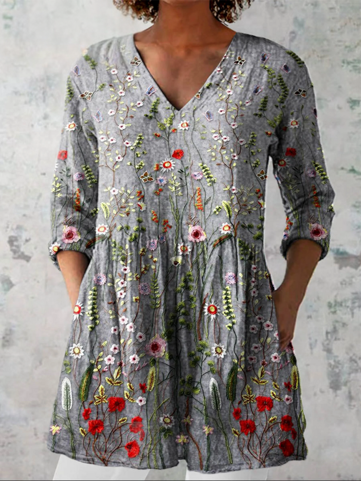 Blusa Amelia | Larga con cuello en V