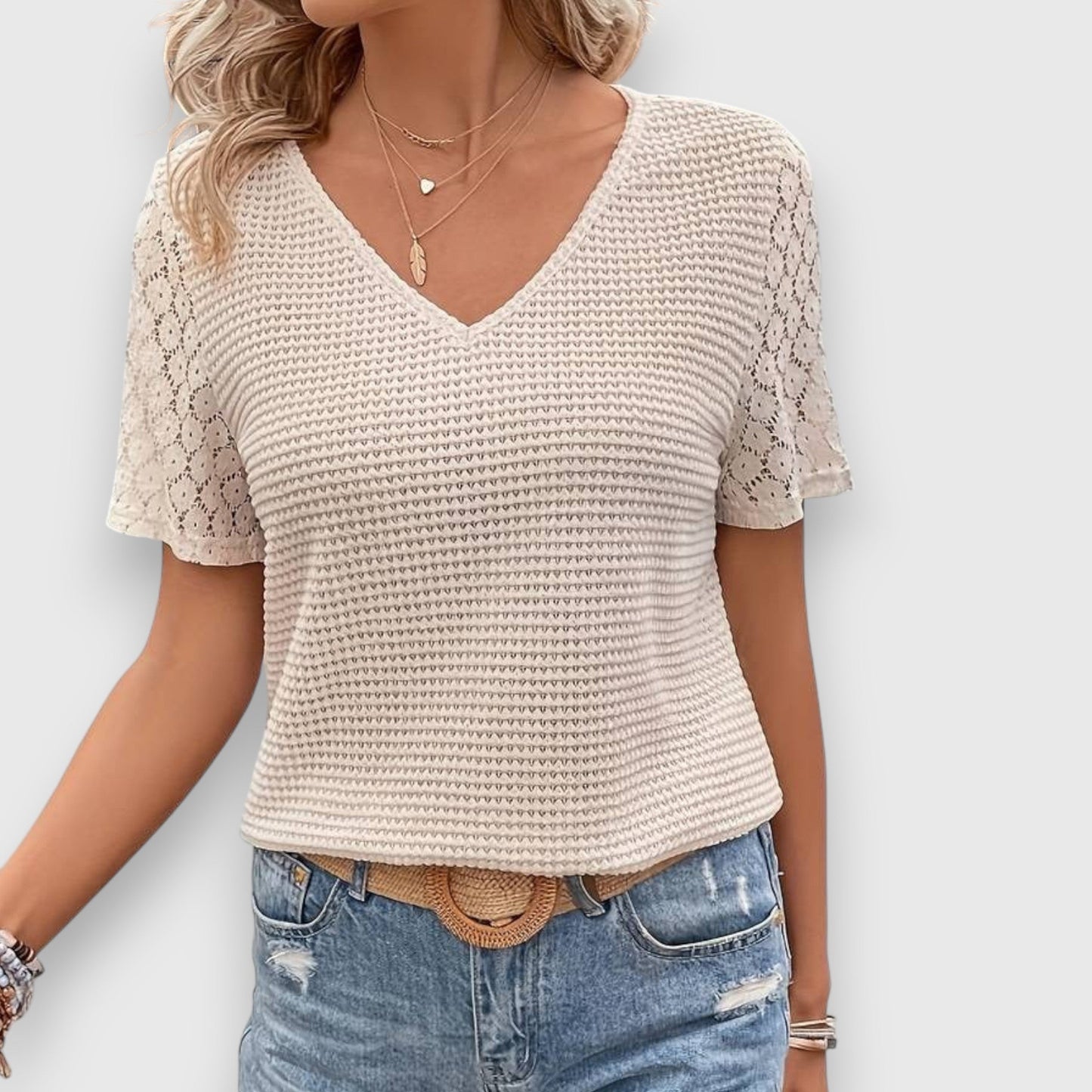 Riviera | Blusa ligera de manga corta